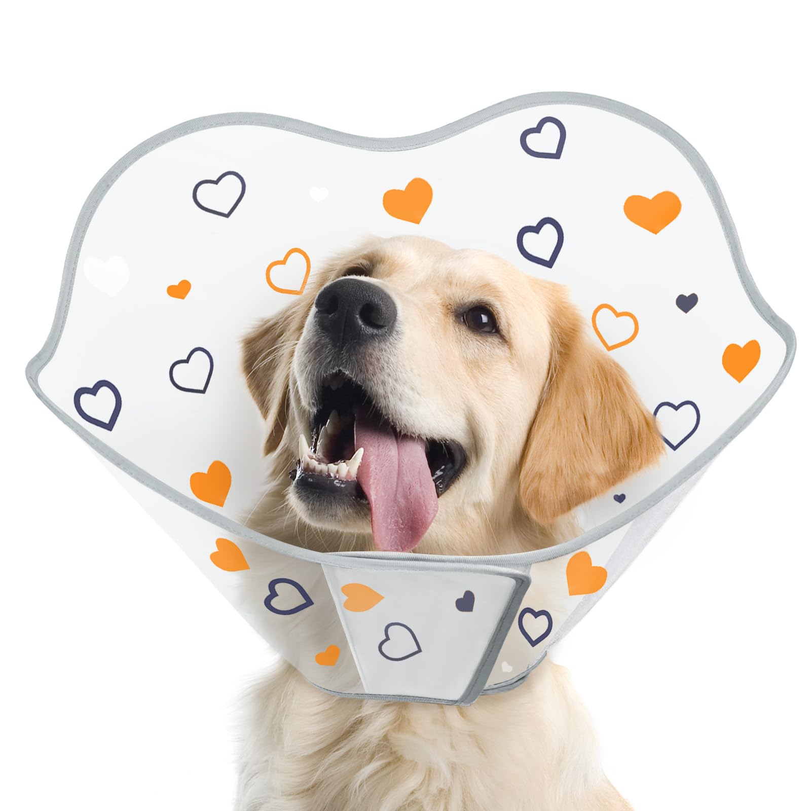 Supet Dog Cone After Surgery - Comfortable Protective Elizabethan Collar With Neck Fabric for Large, Medium, Small Dogs - XS