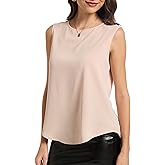 LUIGRAD Womens Chiffon Tank Tops Crewneck Sleeveless Blouses Summer Tops Work Shirt
