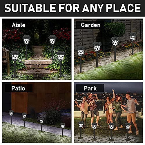 Solarleuchten Garten, 6 Stück Kaltesweiß Solarlampen für Außen Garten, Solar Gartenleuchte Wasserdicht Solarleuchte, LED Garten Dekoration Licht Solar Wegeleuchte für Gartendeko Terrasse Rasen Hofwege