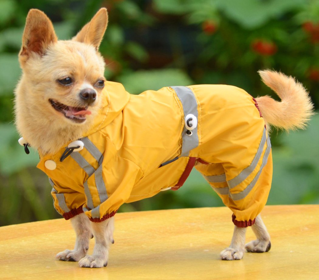 XIAOYU Pet Dog Puppy Waterproof Raincoat Jacket with Cap for Small Medium Dogs, Yellow, XXL
