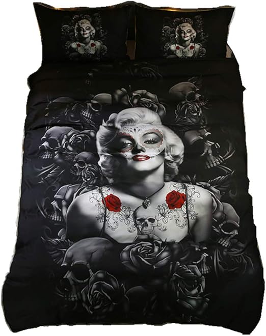 Amazon Com Home4joys Rose Skull Sexy Marilyn Monroe Bedding Sets