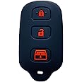 Rpkey Silicone Keyless Entry Remote Control Key Fob Cover Case protector Replacement Fit For 1999-2009 Toyota 4Runner 2001-2008 Toyota Sequoia HYQ12BBX HYQ12BAN HYQ1512Y Black red button