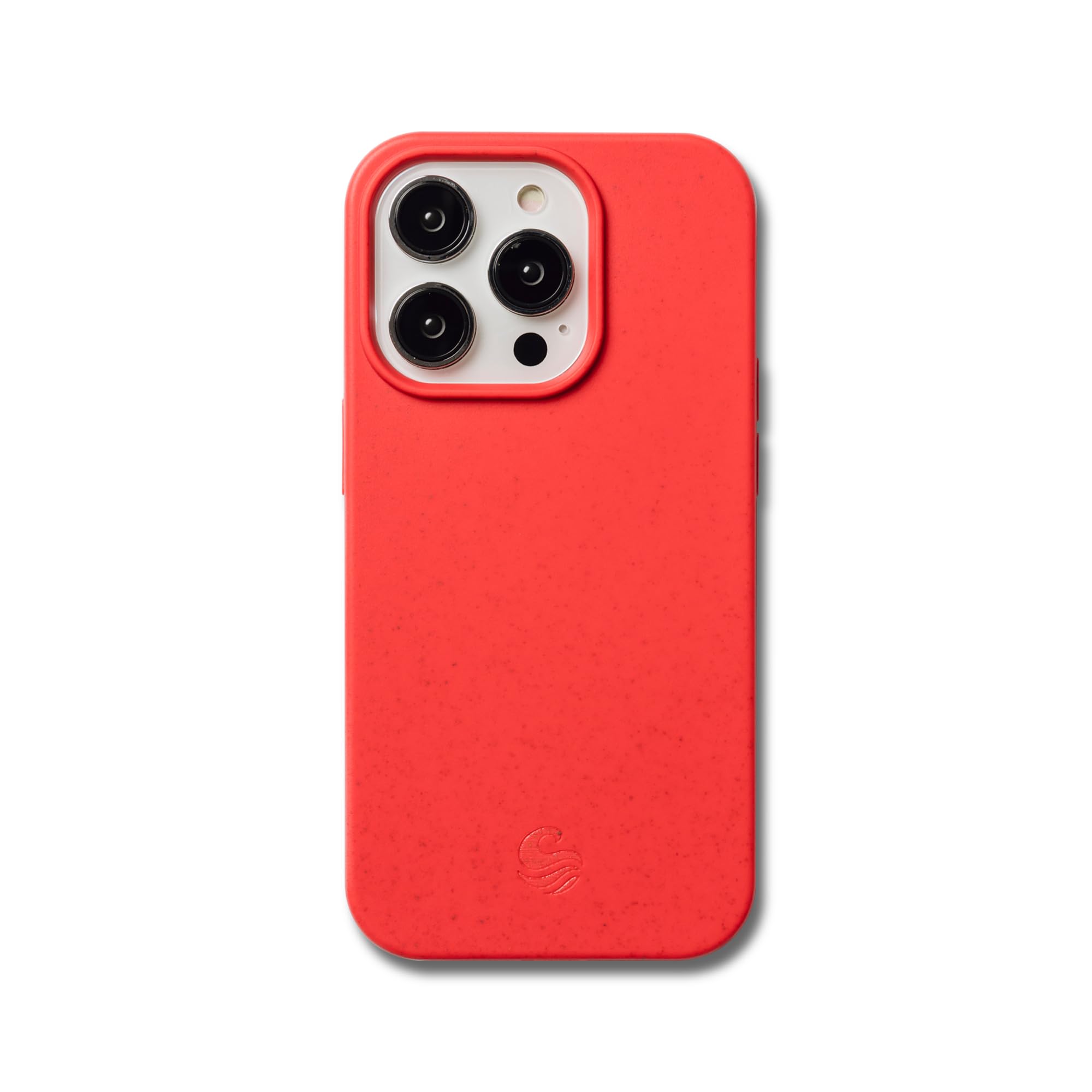 Wave Case Compatible with iPhone 15 Pro Phone Case - Eco-Friendly Wheat Straw Phone Case with Shock-Absorbing Corners | 2mm Raised Lip | Ultra-Thin Design, 360° Protection | Red