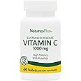 Natures Plus Vitamin C with Rose HIPS, Sustained Release - 1000 mg Ascorbic Acid, 60 Vegetarian Tablets -Gluten-Free - 60 Servings