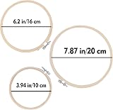 SZCXDKJ 3Pcs Embroidery Hoop Set 3 Sizes Bamboo Round with Needles view 2