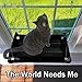 Cat Window Perch - Sturdy Cat Window Hammock w/Strong Suction Cup & Stainless Cable Hold Up to 50lbs Window Mounted Cat Bed & Cat Sunny Seat - Provides Comfortable Sunbath and Watching Spot for Kitty