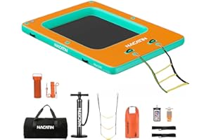 Inflatable Floating Dock, Portable Inflatable Island Platform, with Air Pump, Repair Kit & Carry Bag, Inflatable Dock Platfor