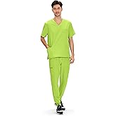 COZYFIT Scrubs for Men - 4 Pockets V-Neck Scrub Top and 7 Pockets Jogger Pants Mens Scrubs Set COZY SCRUBS