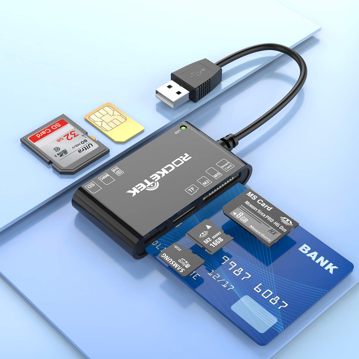 Buy USB Smart Card Reader DOD Access CAC Card Reader ID Card /CAC/SD