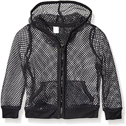 Amy Coe Girls' Mesh Hoodie, Black, 12 Months