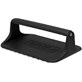 Weber&reg; Griddle Press, Flat-Top Tool | Heavy‑Duty Cast‑Iron Press for Bacon, Burgers &amp; Paninis with Non-Stick Textured Surface - Griddle Accessory