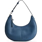 S-ZONE Top Grain Leather Shoulder Bags for Women Hobo Crescent Bag Handbags Purse