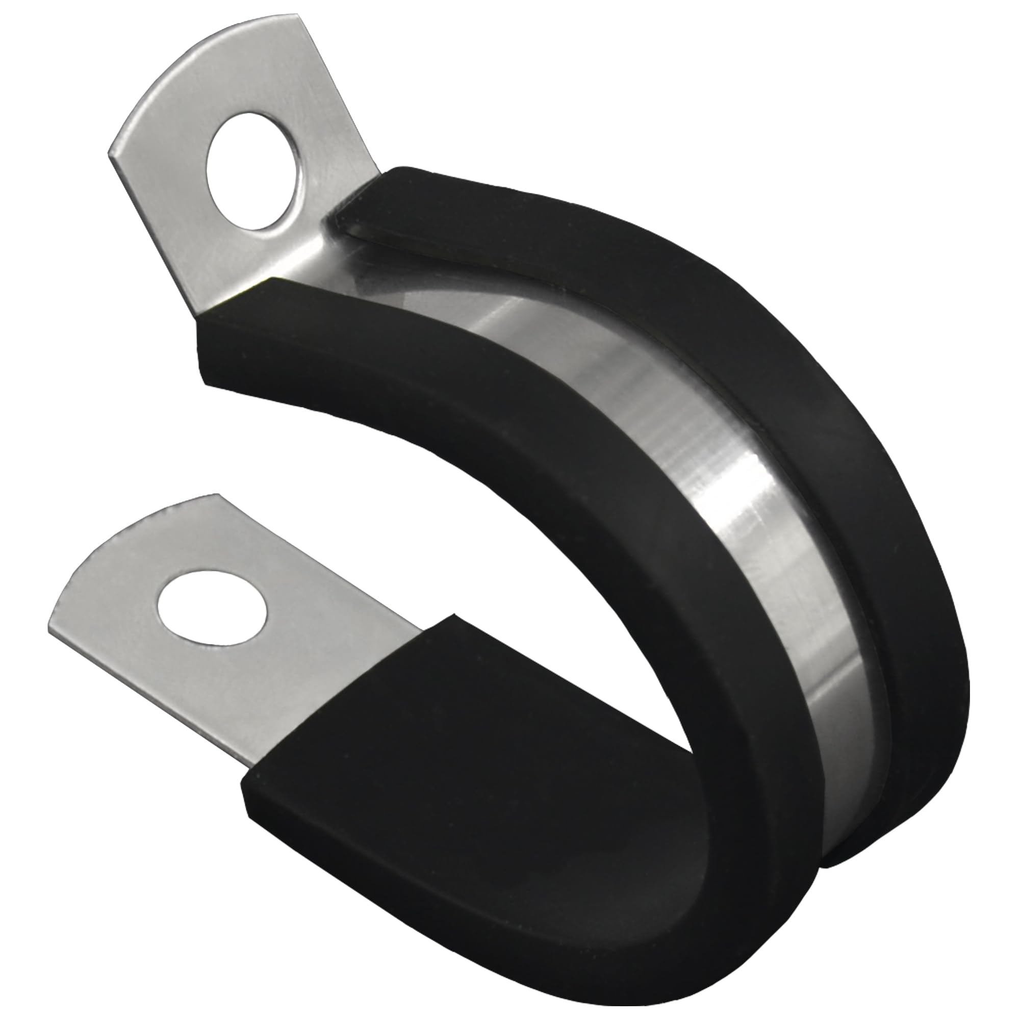 20 PCS Stainless Steel Rubber Cushioned R Shape Clamps,Cable Mounting Hose Pipe Clamps,Rubber Lined P Clips (25mm)
