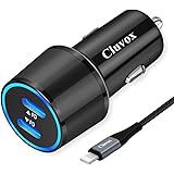 Cluvox 20W USB C Fast Car Charger, Compatible for iPhone 13/12 Pro Max/Mini/11/XS/X/XR/8/Plus/SE 2020/iPad/Air 3 Dual PD Auto