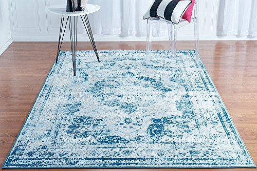 Unique Loom Sofia Collection Blue 5 x 8 Area Rug (5' x 8')