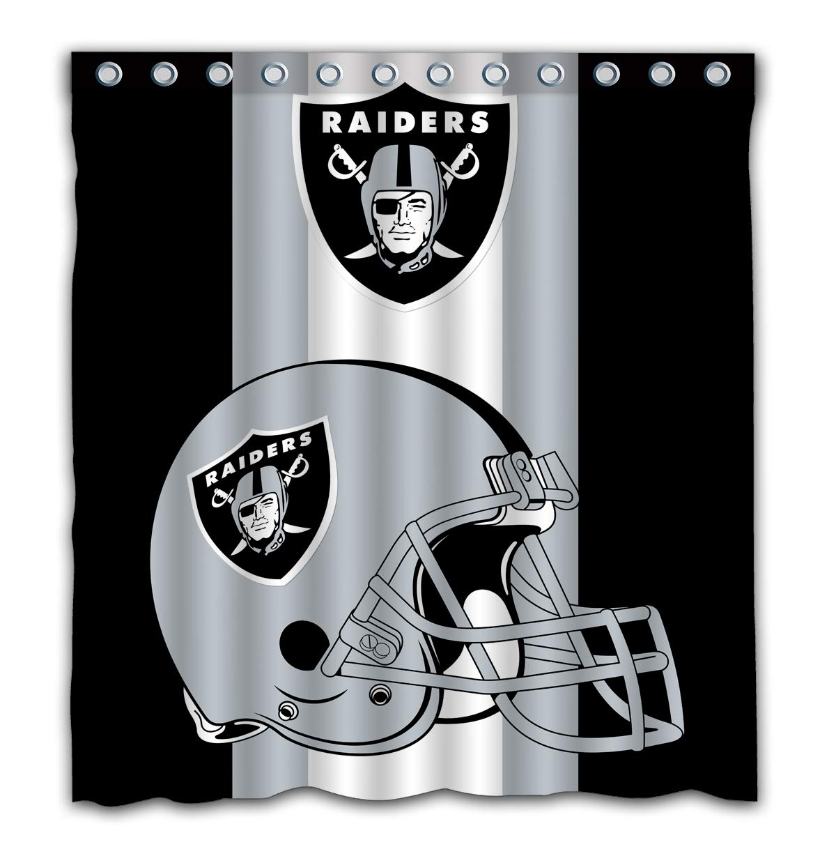 Sonaby Custom Oakland Raiders Waterproof Fabric Shower Curtain For