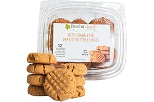 BOCHA SWEET BochaSweet Keto Peanut Butter Cookies – 12 Count – Zero Sugar, Gluten Free, Low Carb, Keto Friendly, Diabetic Snack – No Seed Oils, Clean Ingredients, Melt-in-Your-Mouth Texture