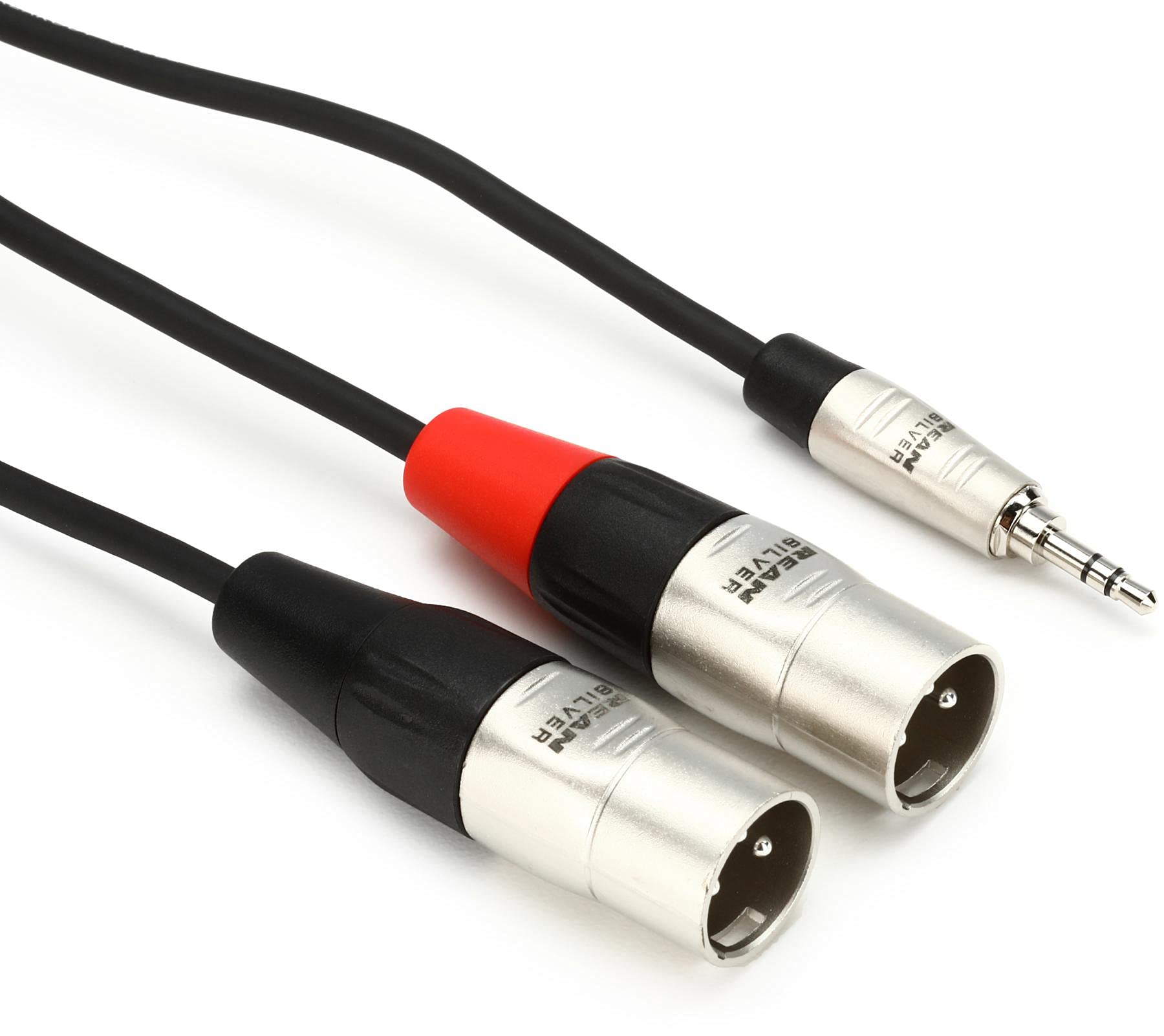 HOSA HMX-015Y REAN 3.5 mm TRS to Dual XLR3M Pro Stereo Breakout Cable, 15 Feet (HMX015Y)