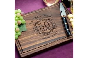 Straga Personalized Cutting Boards | Handmade Wood Engraved Charcuterie | Custom Wedding Anniversary Gift for Married Couples