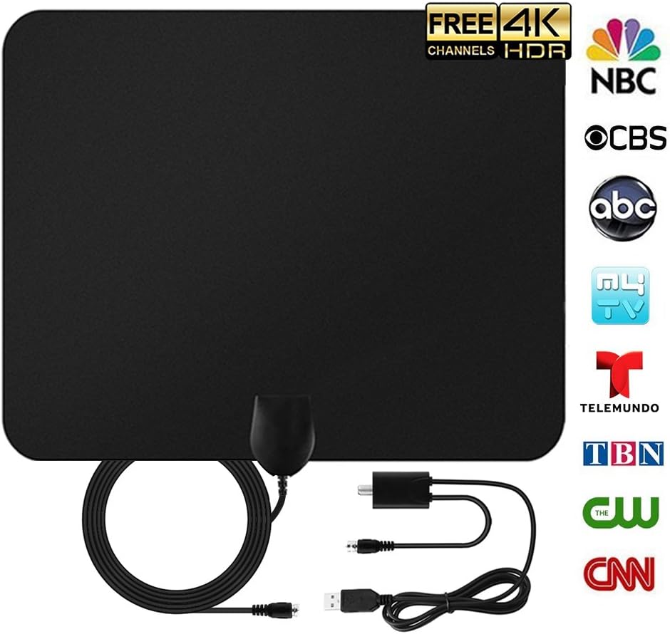 TV Antenna, Blimark HD Digital HDTV Indoor Antenna 4K 1080P 720P 50-80 Miles Range with Detachable Amplifier Signal Booster and 10ft Coax Cable HDTV Antenna Free For All TV