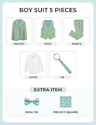 Marvelous World Boys Suits Light Avocado Slim Fit