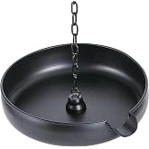 Rain Chain Anchoring Basin, Metal Bowl for Rain Chain Downspout Gutters, Black Rain Chain Basin of Chain Display for Outdoor Garden, Lawn and Patio Water Feature, 10.23 inch Diameter, 2 Inches High
