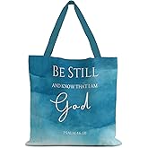 LUVADIAN Walk by Faith Christian Canvas Tote Bags for Women, Christian Gifts for Women Faith, Bible Verse Gifts
