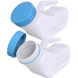 Urinals for Men Spill Proof by PerfectMed (2 Pack) - 32 oz/ 1000 ml | Portable Urine Bottle Bed Pan W/Glow in Dark Lid | Thic