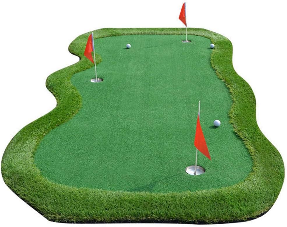 Evav Golf Putting Mat, Golf Indoor Putting Green, Adjustable Slope Three Grass Stitching Outdoor Golf Simulator Training Mat Aid Equipment