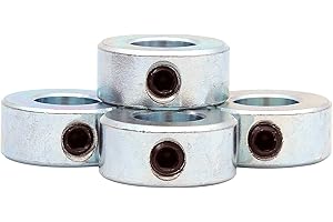 FKG 1/2" Bore Zinc Plated Shaft Collars Solid Steel Set Screws, Set of 4