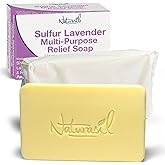 Naturasil Sulfur Soap Treatment w/Pure Lavender | Max-Strength Natural Relief for Acne, Mites, Bug Bites, Warts, Eczema, Itching | for Kids & Adults: Face & Body Soap (2) 5oz Bars