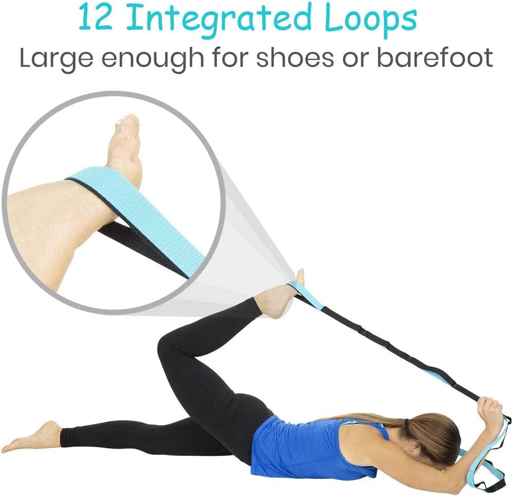 Yoga Strap for mat TCnc Yoga Strap for Stretching with 12 Loops Dance