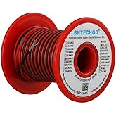 BNTECHGO 22 Gauge Silicone Wire Spool Red and Black Each 50ft 2 Separate Wires Flexible 22 AWG Stranded Tinned Copper Wire