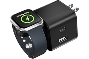 BeaSaf 36W for Apple Charging Block with Built-in Watch Charger, Foldable PD Fast Charger Block for iPhone, Dual Ports Wall Charger Compatible with Apple Watch iPhone AirPods