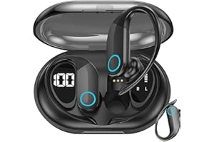 Fone de Ouvido Bluetooth TWS Esportivo Sem Fio com Gancho – Compatível com iPhone, Samsung, Xiaomi, Motorola, Lenovo e Celulares Android/iOS – Ideal para Academia e Caminhada
