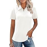 LUYAA Womens Golf Shirt Summer 1/4 Zip up Polo Shirts for Women Short Sleeve Moisture Wicking Gym Workout Tops