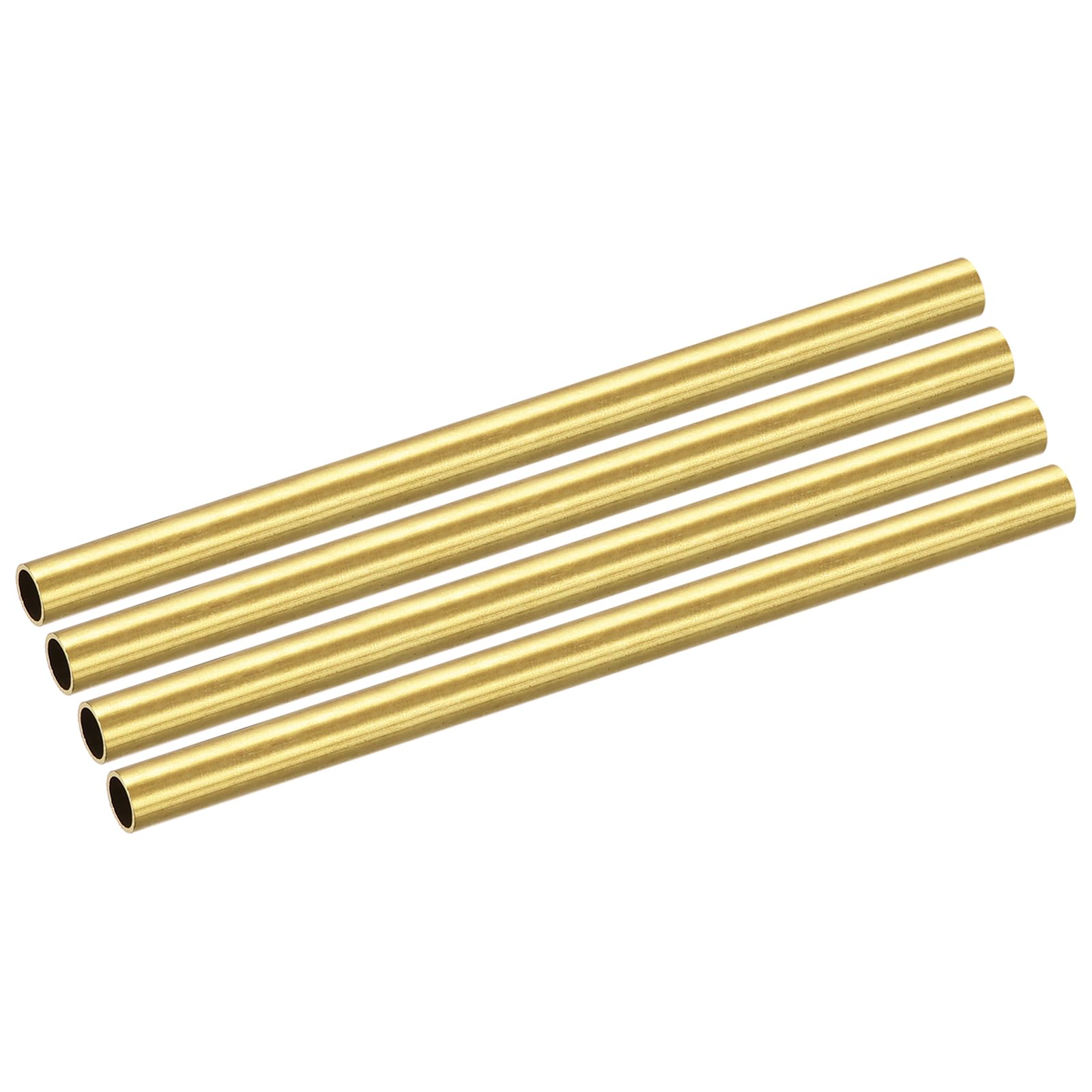 METALLIXITY Brass Tube(6mm OD x 0.5mm Wall T x 100mm L) 4Pcs, Straight Tubing - for Home Furnishing, Machinery, DIY Handicraft