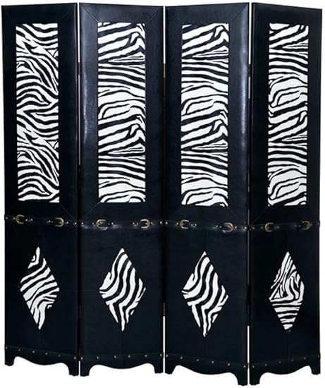 Amazon Com Legacy Decor Black 4 Panel Leather Screen Room Divider