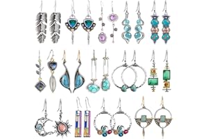 SUNNYOUTH 12/14 Pairs Vintage Drop Dangle Earrings for Women Boho Jewelry Waterdrop Earrings Set