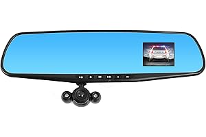 Official HD Mirror Cam – As Seen on TV Dash Cam 350°, Motion Detection, 2.5” LCD, 720P HD, Dashboard Camera Video Recorder wi