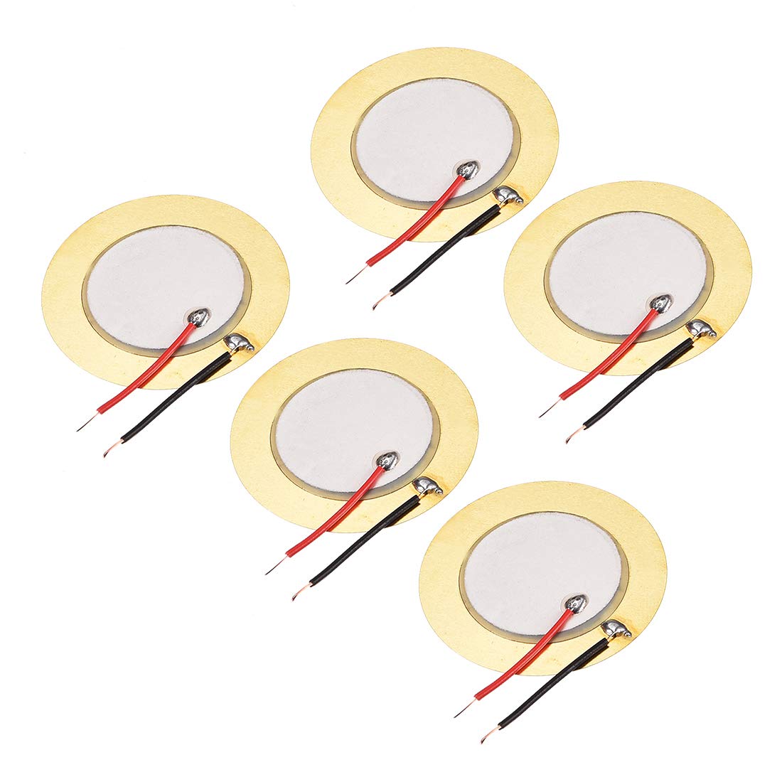 sourcing map 5 Pcs Discs 35mm Acoustic Pickup Transducer Microphone Trigger Buzzer Drum Guitar