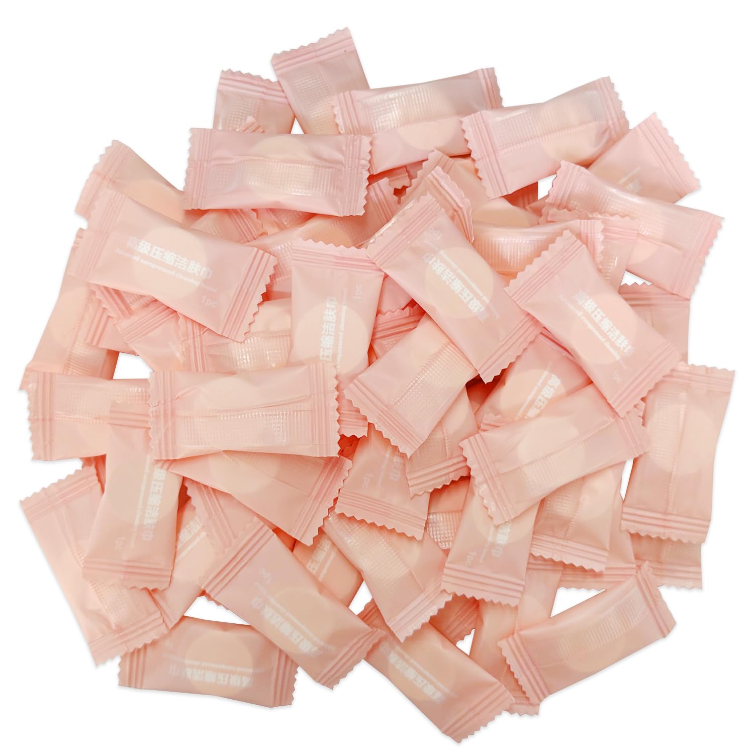 GVSAVY 60pcs Compressed Cotton Towels, Individually Wrapped, Mini Portable Face & Hand Towels for Travel & Beauty Care