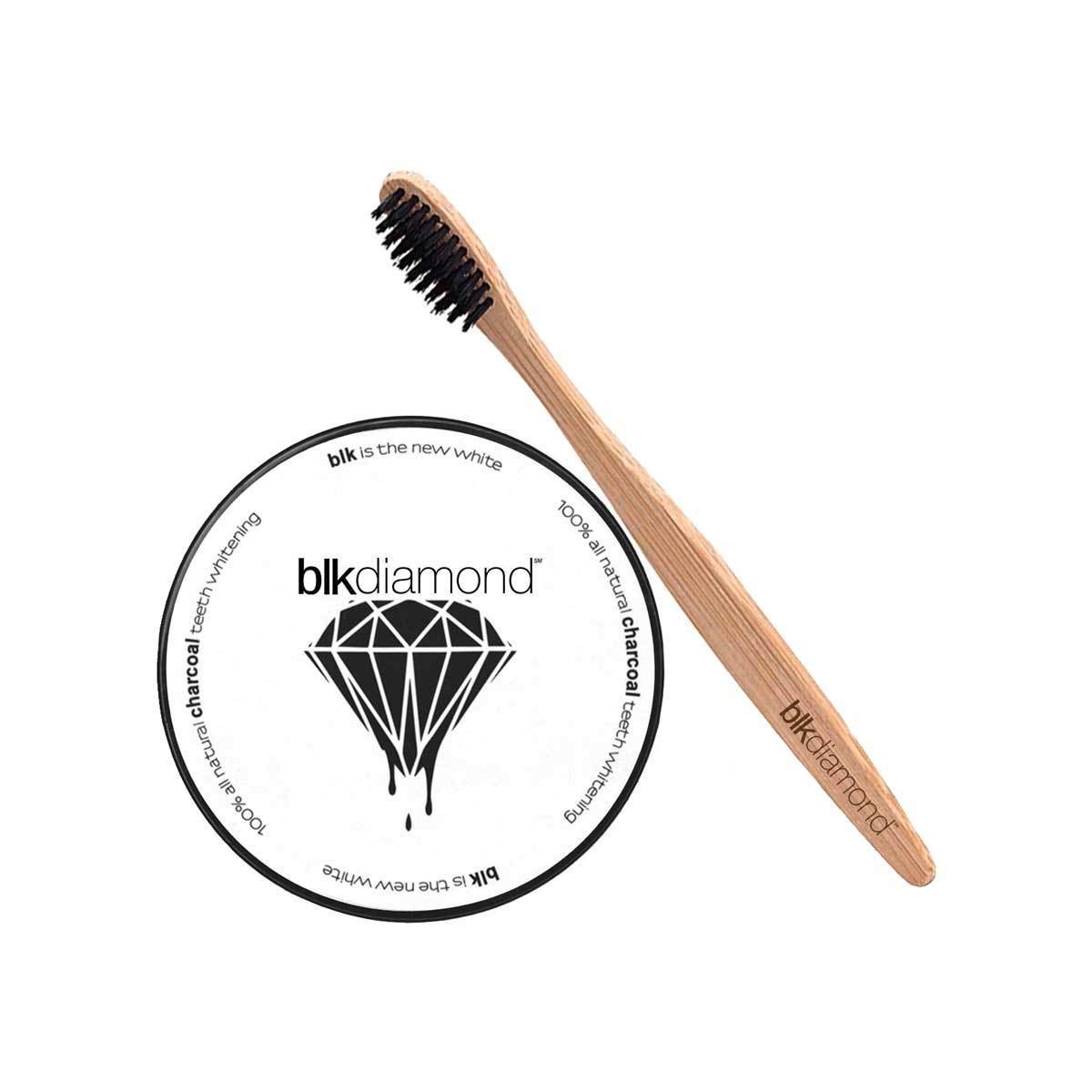 Blkdiamond Premium Activated Charcoal Teeth Whitening Powder With 1 Bamboo Toothbrush Natural Coconut Charcoal Enamel Safe For A Whiter And