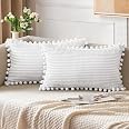 ANRODUO Boho Corduroy Throw Pillow Covers - Set Of 2, 18x18 Inches, Decorative For Couch & Bed - View #7