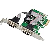 DriverGenius 2-Port PCI Express PCIe RS232 Serial Host Controller Adapter Card - PCIe to Serial DB9 Compatiable with Windows 