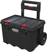 Keter Stack n Roll Modular DIY Tool Storage Cart with Wheels Black view 2