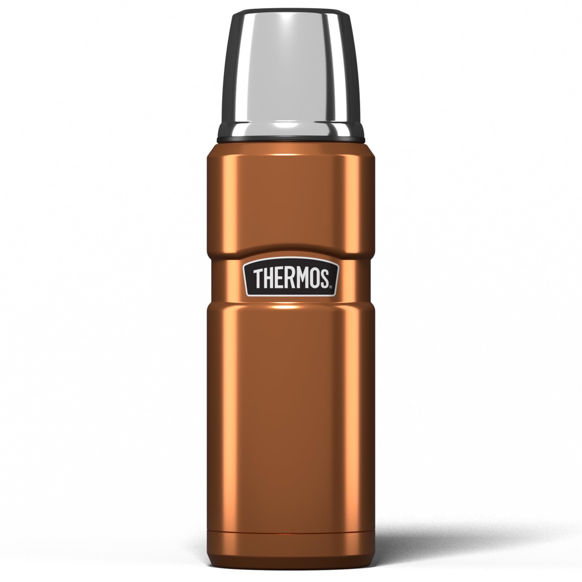 Thermos Stainless King 470ml Multi- Purpose Thermos Flask - Original-Style Flask can be used as Travel Mug or Insulated Water Bottle for Daily Commute & Weekend Adventures – Copper