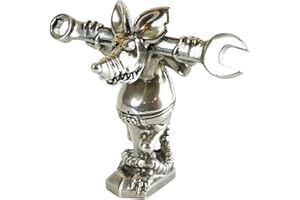 The Rat Mechanic Hot Rod Hood Ornament - Badge Bonnet Car Decoration Styling Accessory, Chrome Front Cover, Unique Mechanical