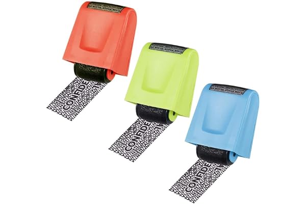 3Pcs Wide Roller Stamp, BetterJonny Identity Theft Stamp Identity Guard Roller Stamp Security Stamp for Privacy Protection Ad