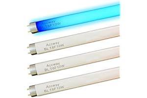 13'' BL T8 F10W Replacement Bulbs for Liba, Aspectek Black Blue Lighting Tube,10Watt Linear F10T8/BL Fluorescent Lamps for 20